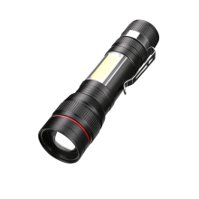 New tiny strong flashlight LED outdoor lighting COB USB rechargeable focusing flashlight